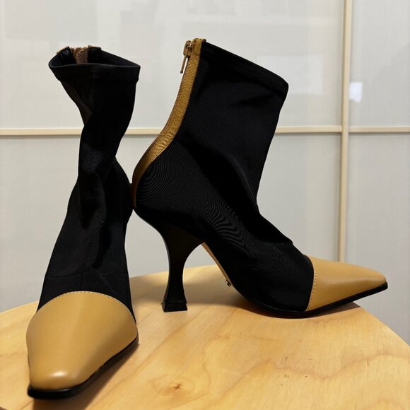 Tony Bianco Two-Tone Stiletto Ankle Booties - Size 5 - Picture 7 of 11